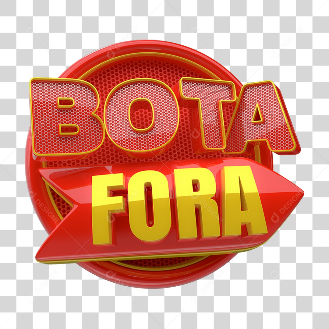 Selo 3D Bota Fora PNG Transparente