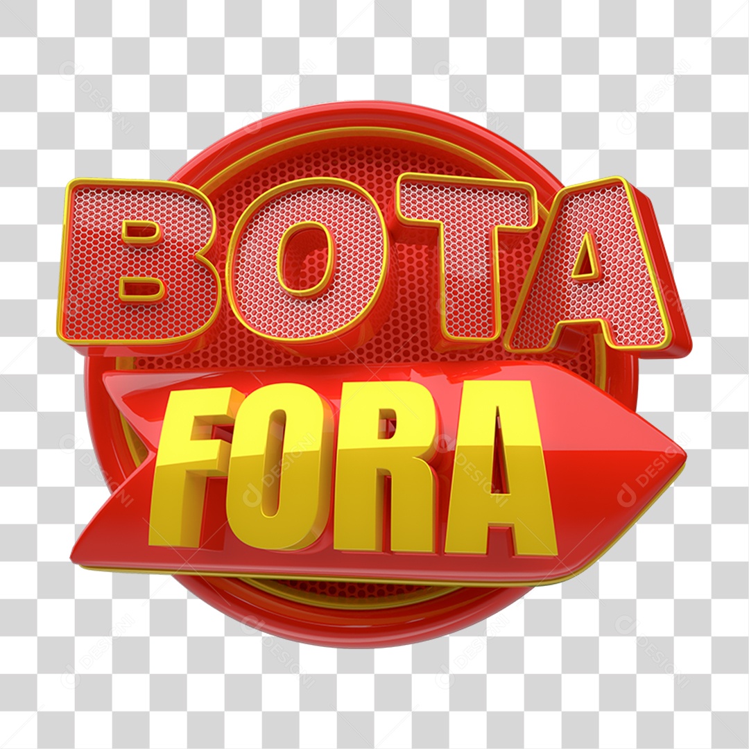 Selo 3D Bota Fora PNG Transparente