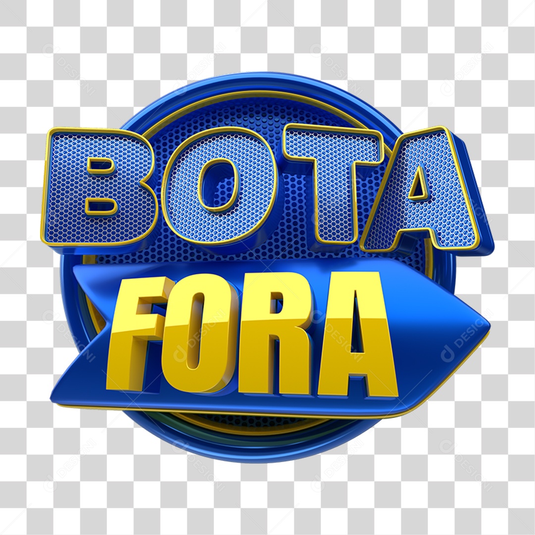 Selo 3D Bota Fora PNG Transparente
