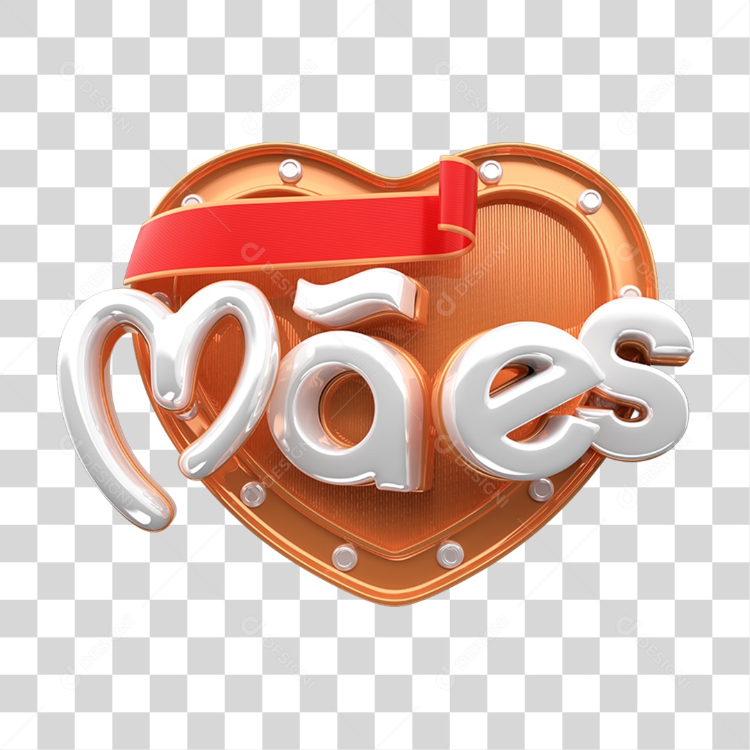 Selo 3D Mães para Composição PNG Transparente