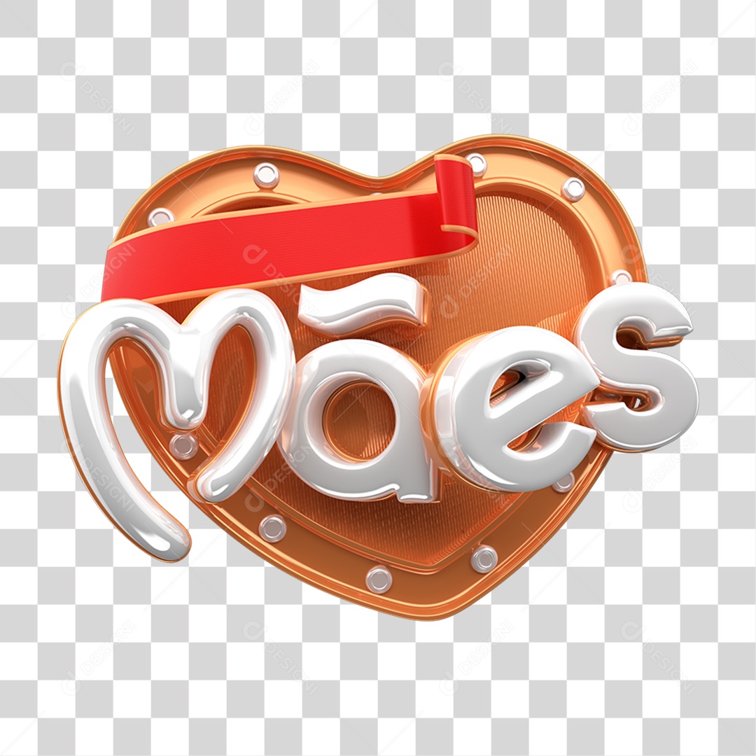 Selo 3D Mães para Composição PNG Transparente