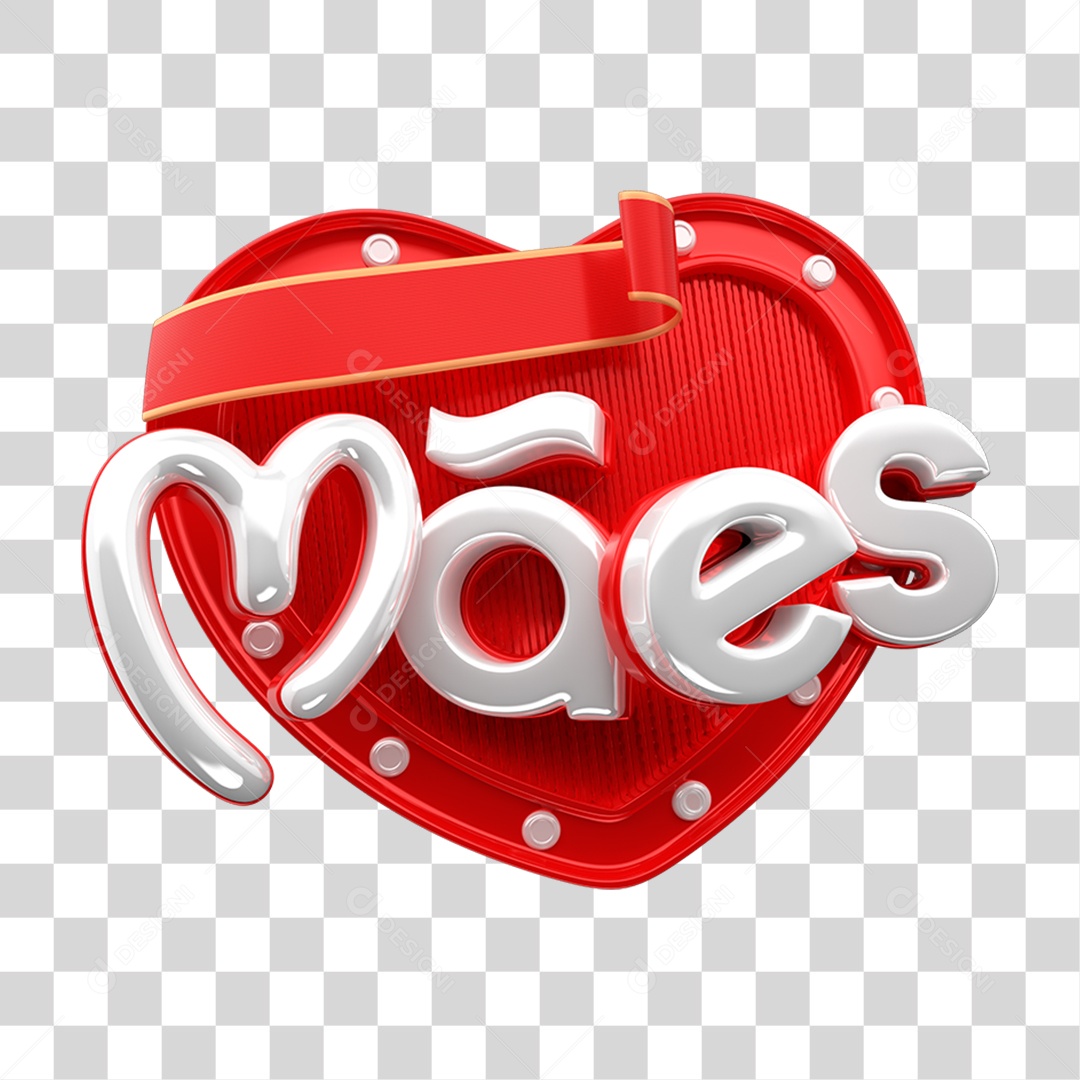 Selo 3D Mães para Composição PNG Transparente