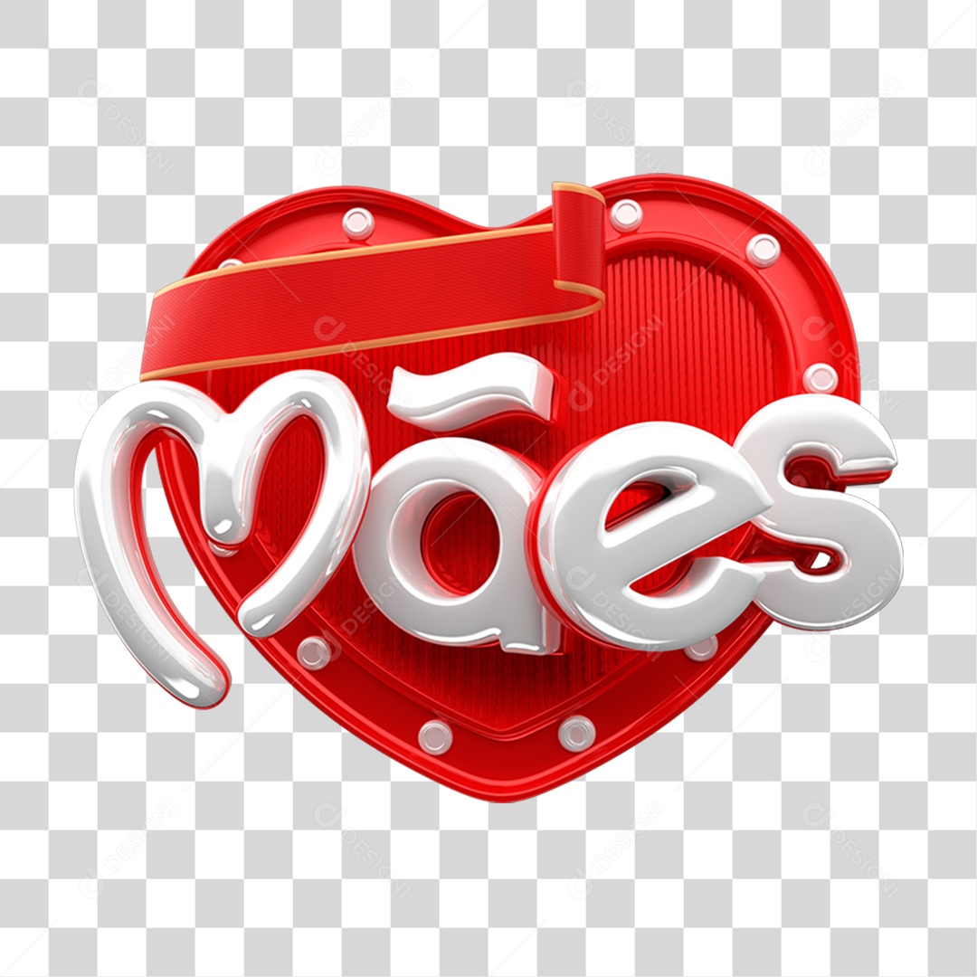 Selo 3D Mães para Composição PNG Transparente