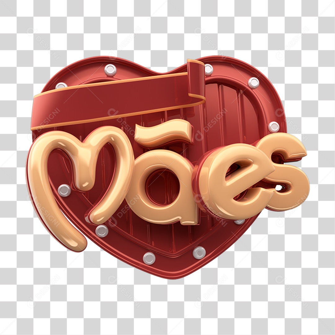 Selo 3D Mães para Composição PNG Transparente