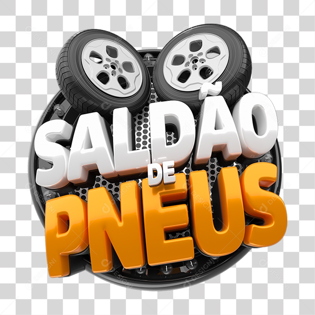 Selo 3D Saldão de Pneus PNG Transparente