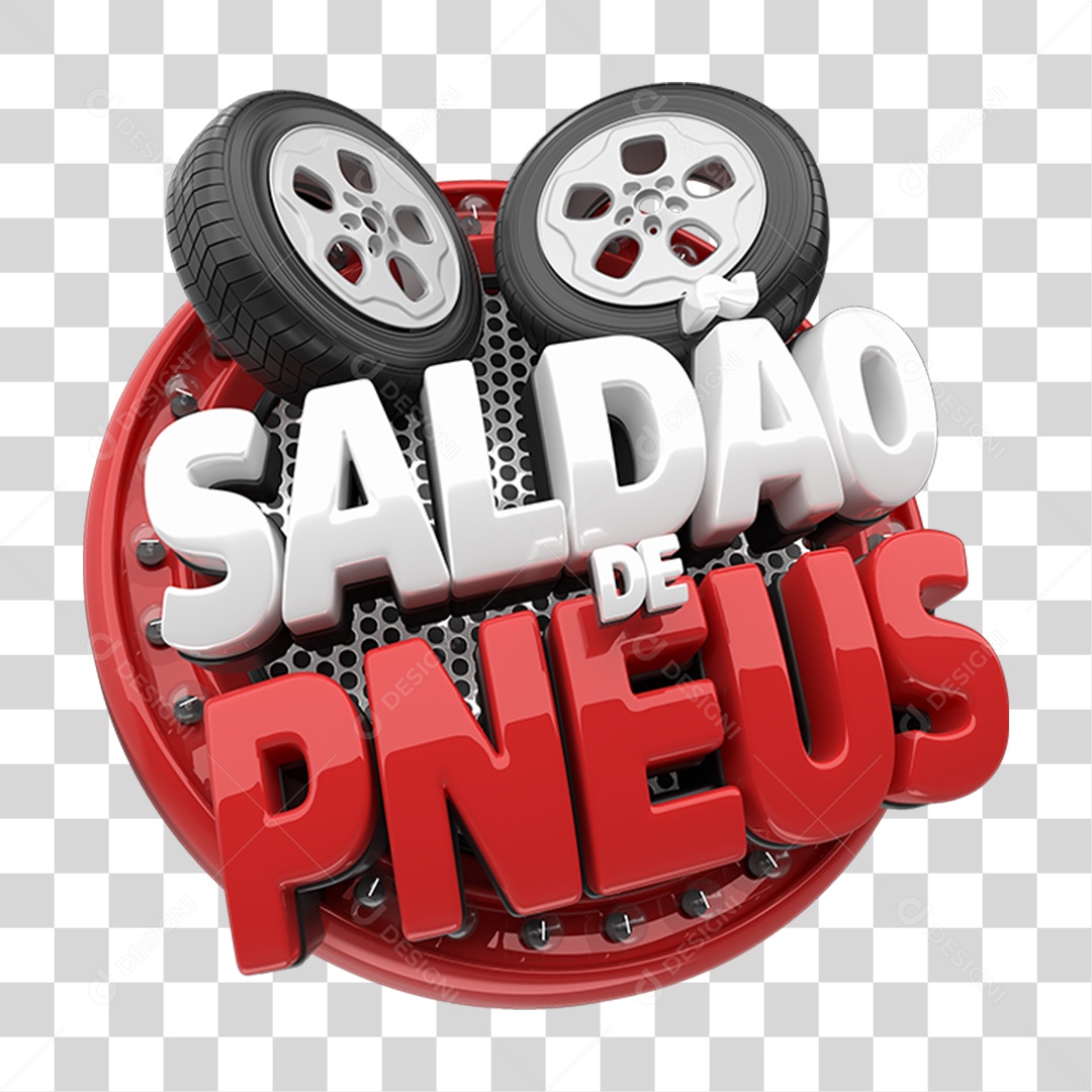 Selo 3D Saldão de Pneus PNG Transparente