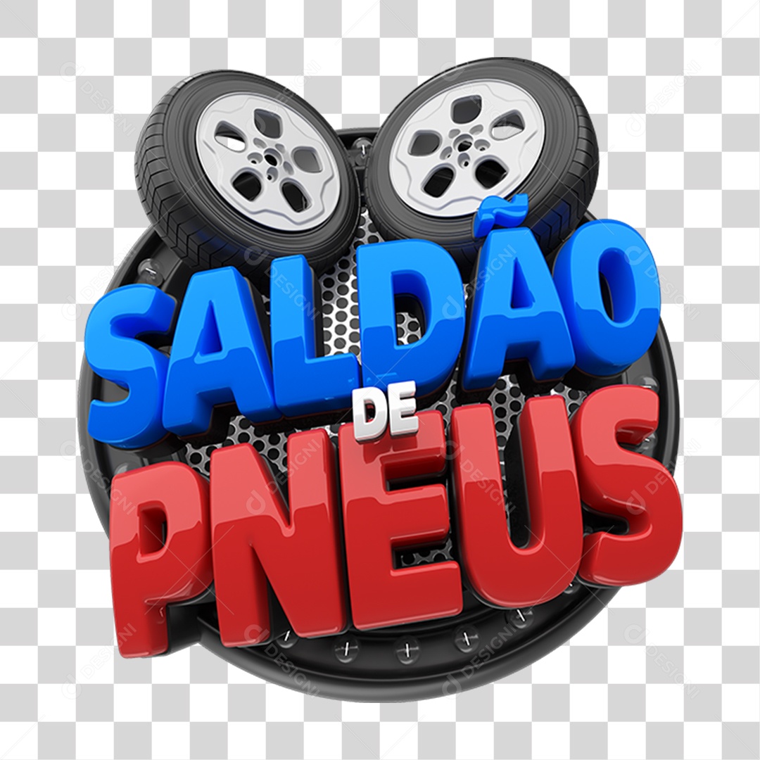 Selo 3D Saldão de Pneus PNG Transparente