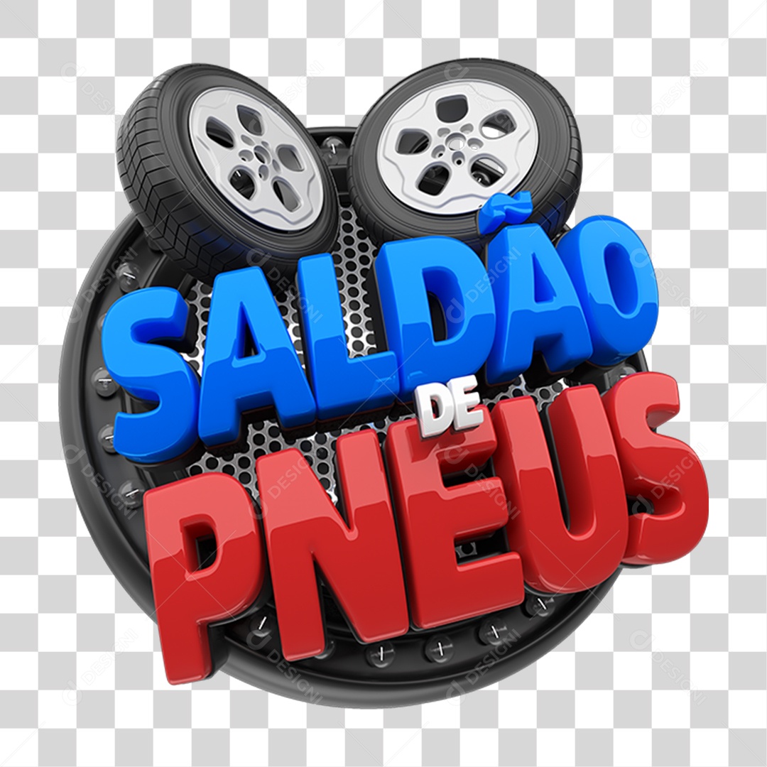 Selo 3D Saldão de Pneus PNG Transparente