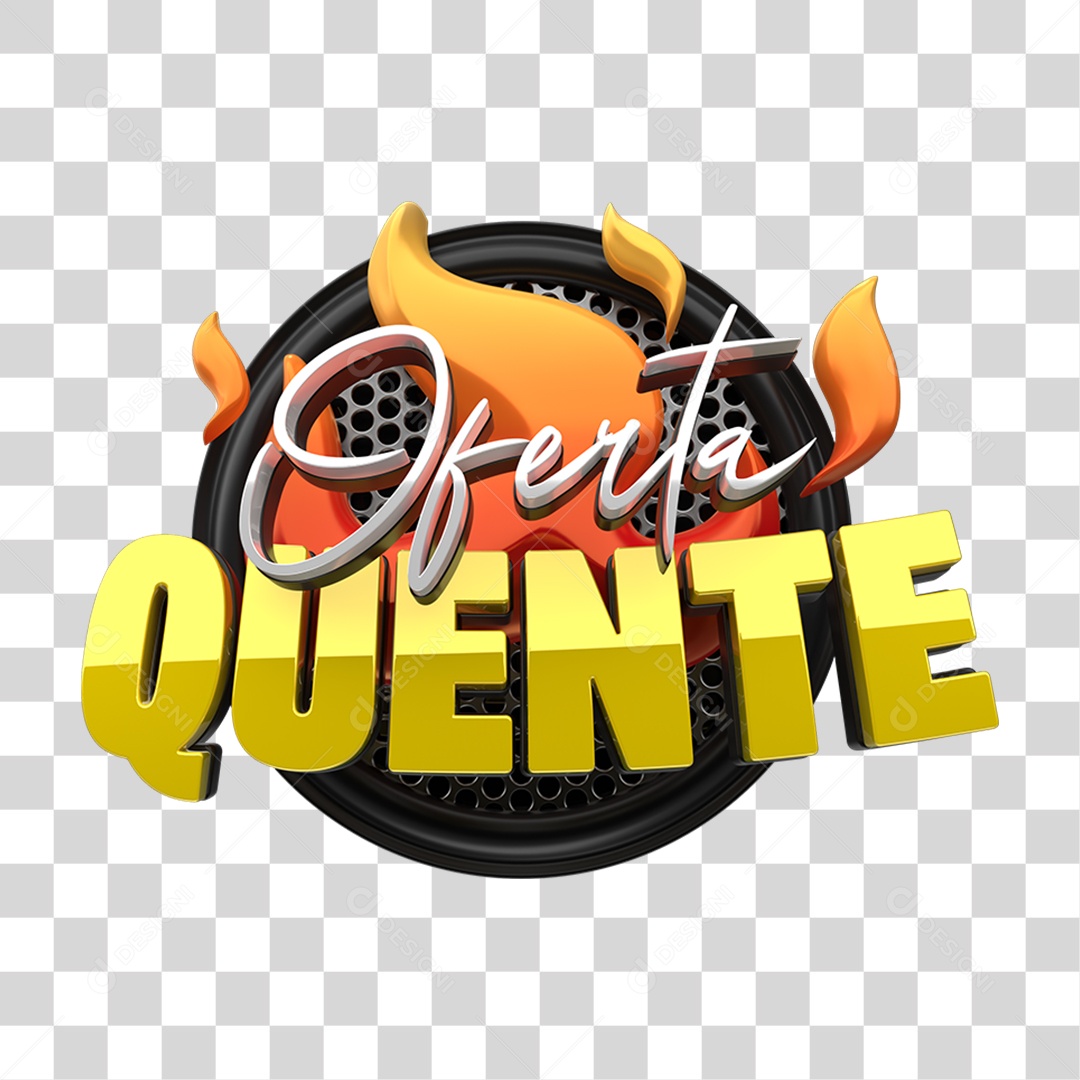 Selo 3D Oferta Quente PNG Transparente