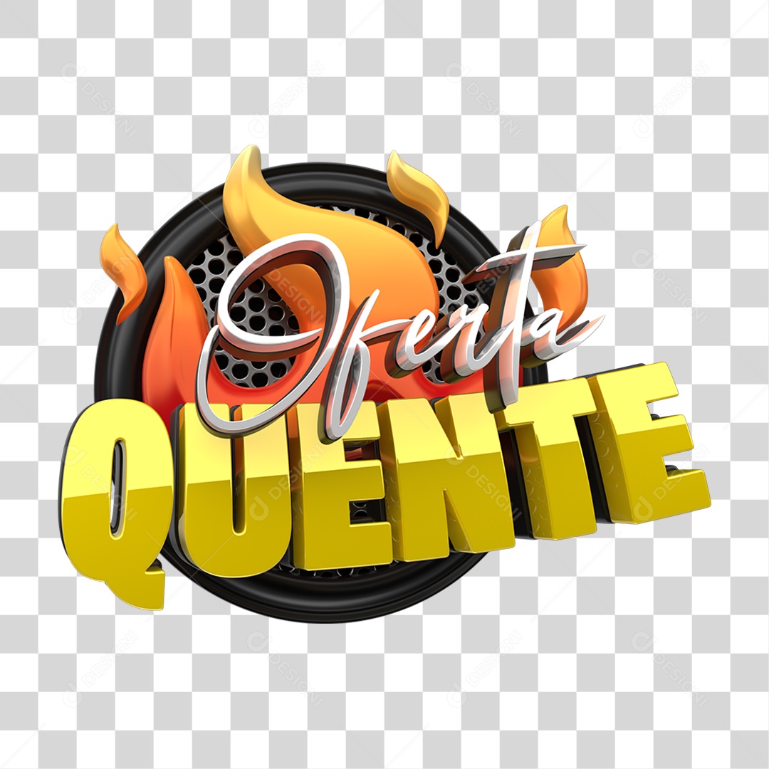 Selo 3D Oferta Quente PNG Transparente