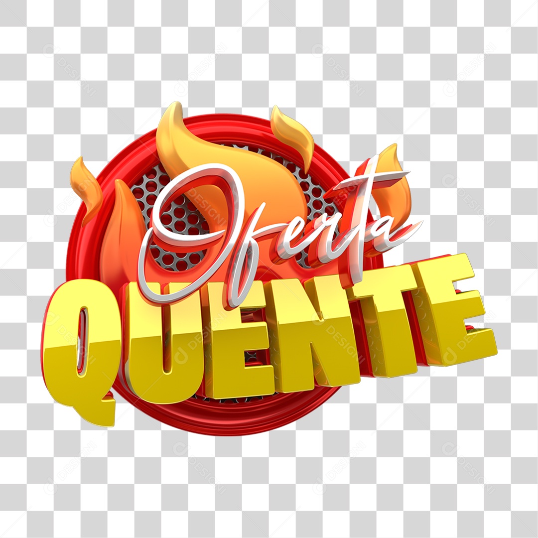 Selo 3D Oferta Quente PNG Transparente