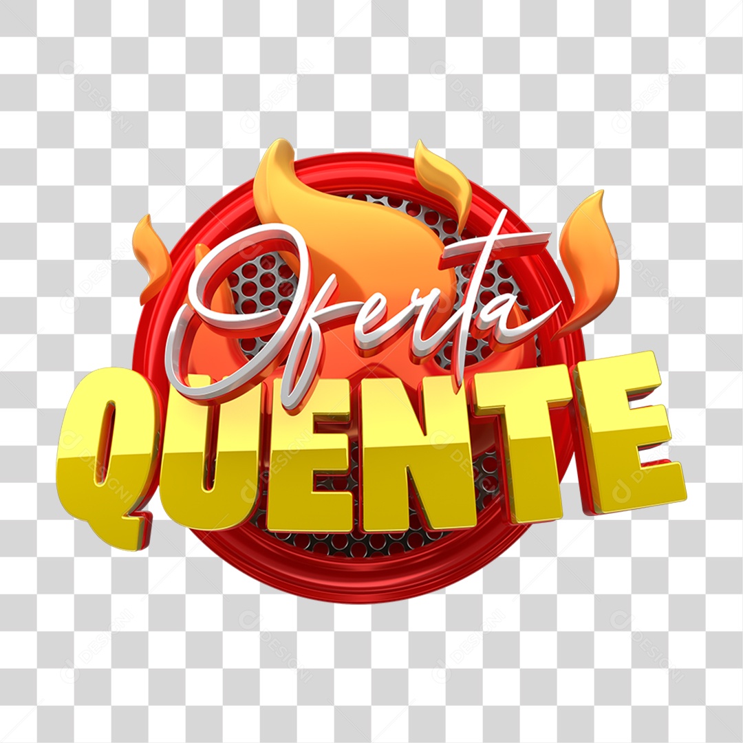 Selo 3D Oferta Quente PNG Transparente