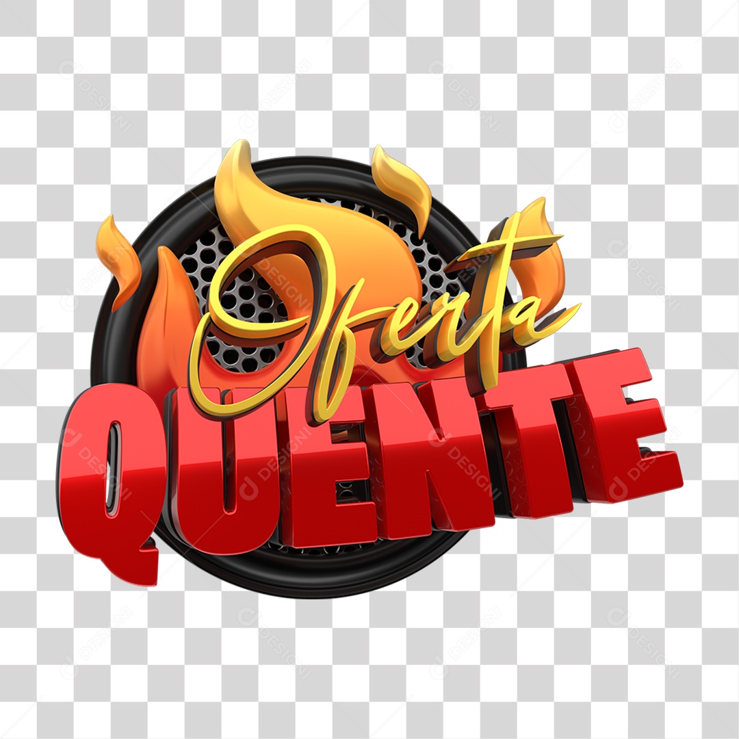 Selo 3D Oferta Quente PNG Transparente