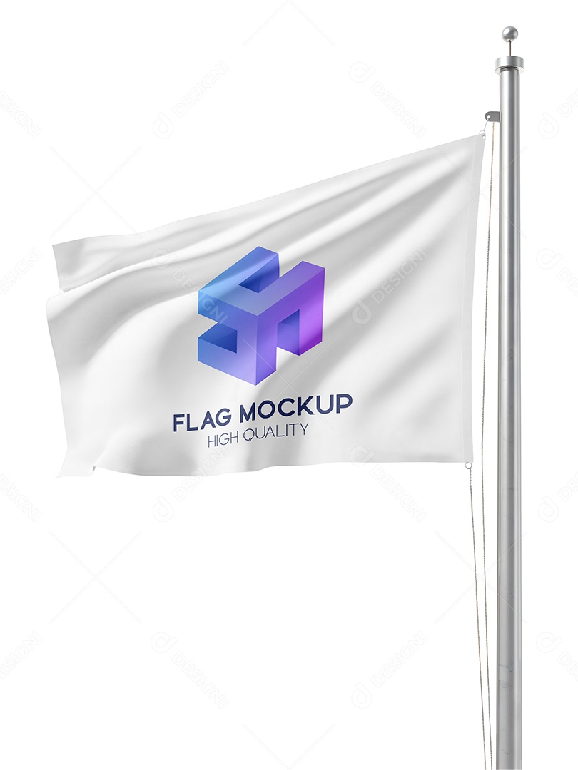 Mockup de Bandeira PSD Editável
