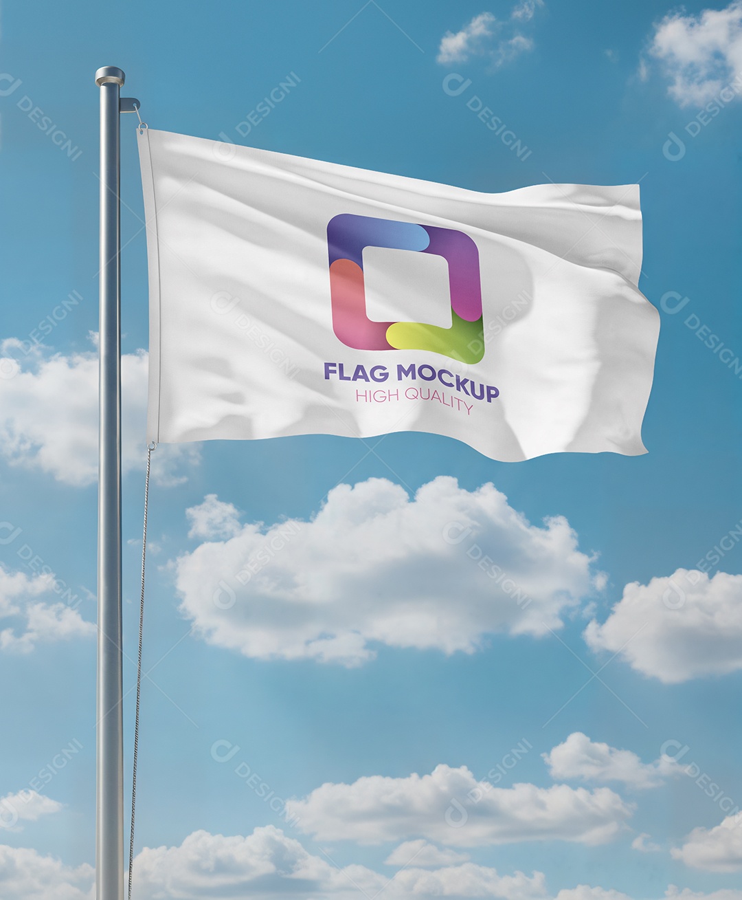 Mockup de Bandeira PSD Editável