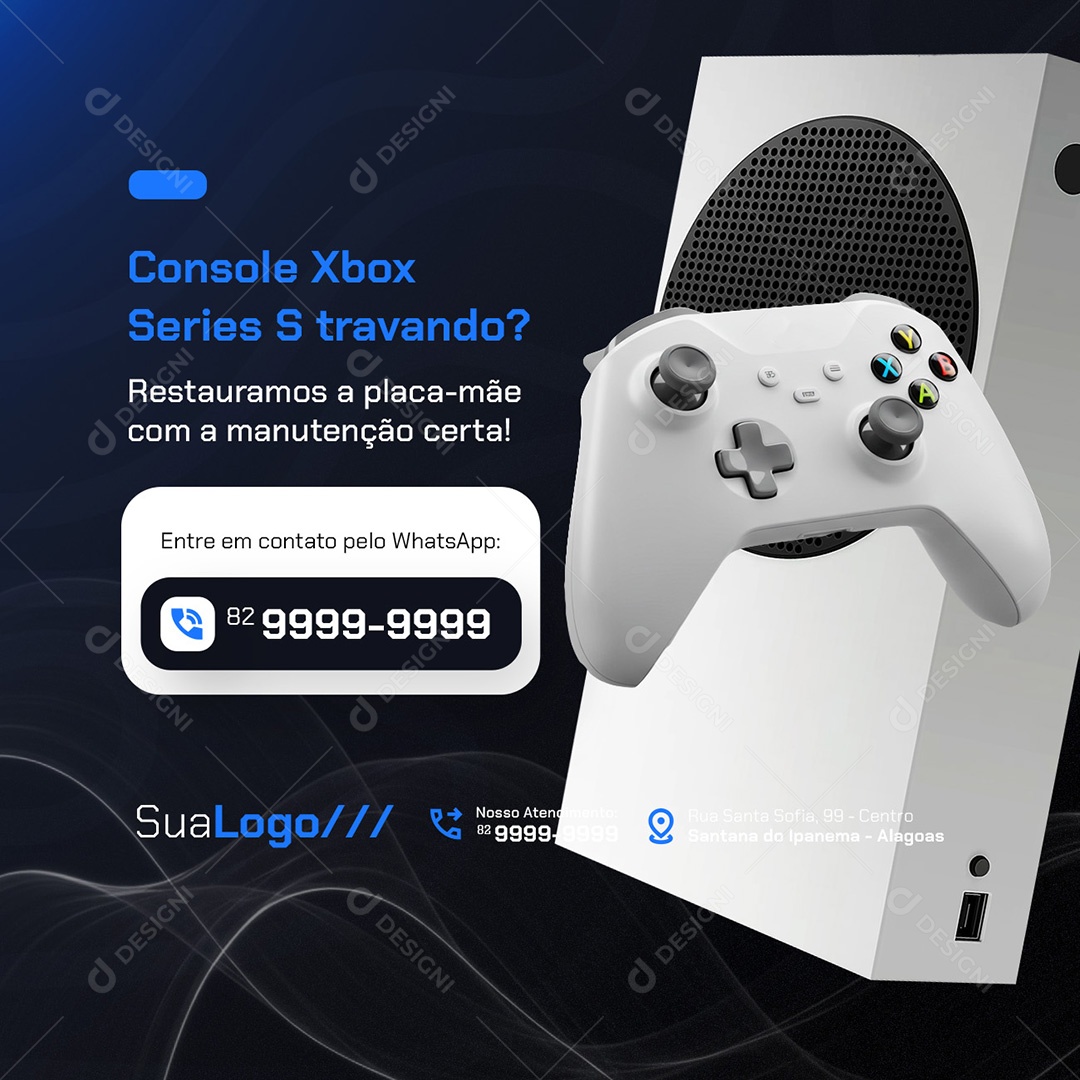 Video Game Console Xbox Series S Travando Social Media PSD Editável