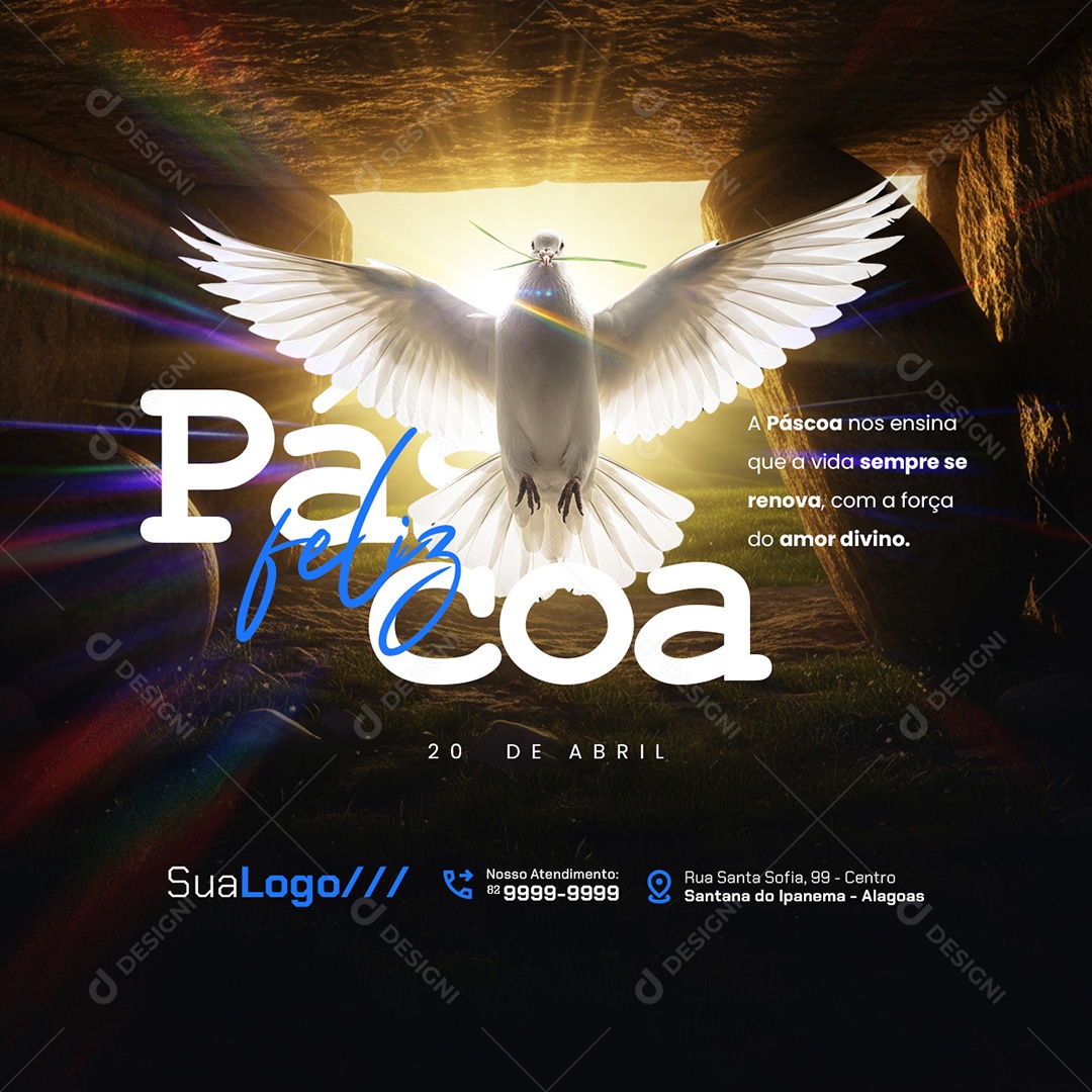 Video Game Feliz Páscoa 20 de Abril Social Media PSD Editável