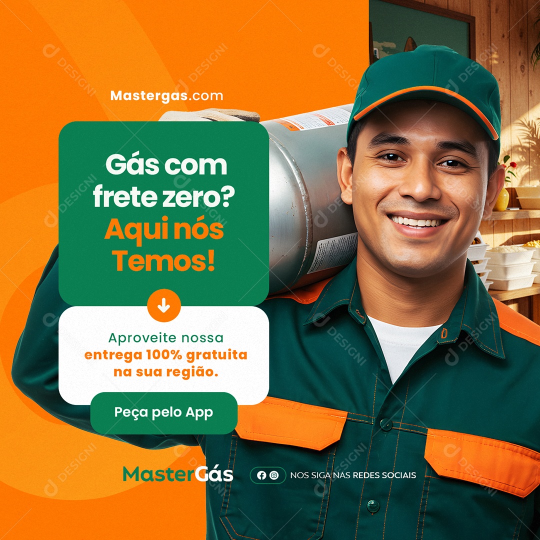 Distribuidora de Água e Gás Aproveite Nossa Entrega Social Media PSD Editável