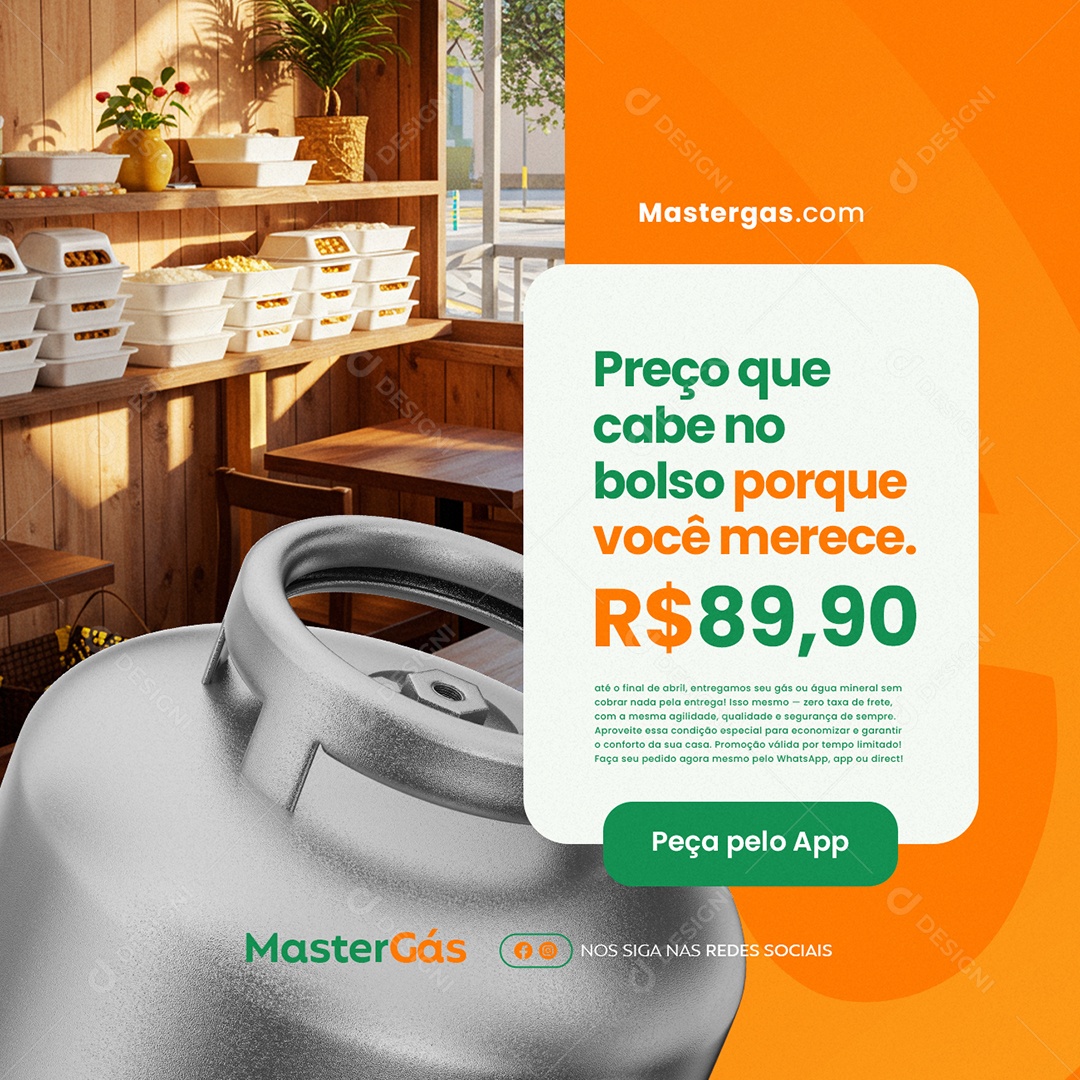 Distribuidora de Água e Gás Preço Que Cabe no Bolso Social Media PSD Editável