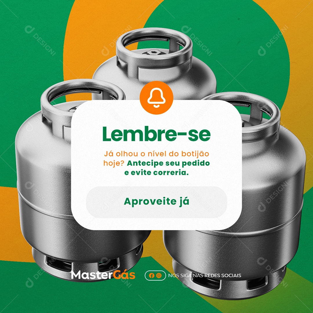 Distribuidora de Água e Gás Lembre Se Social Media PSD Editável