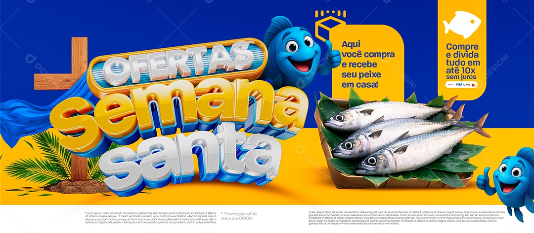 Banner Ofertas Semana Santa Peixaria Social Media PSD Editável