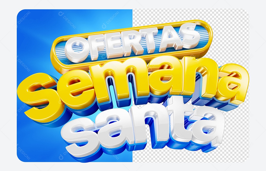 Selo 3D Ofertas Semana Santa Para Composição PSD