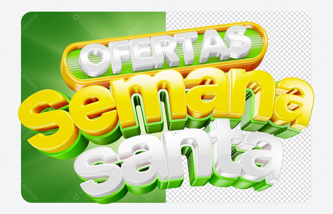 Selo 3D Ofertas Semana Santa Para Composição PSD