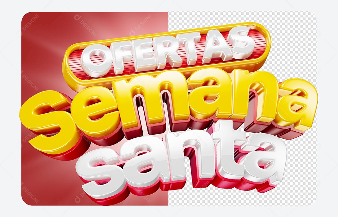 Selo 3D Ofertas Semana Santa Para Composição PSD