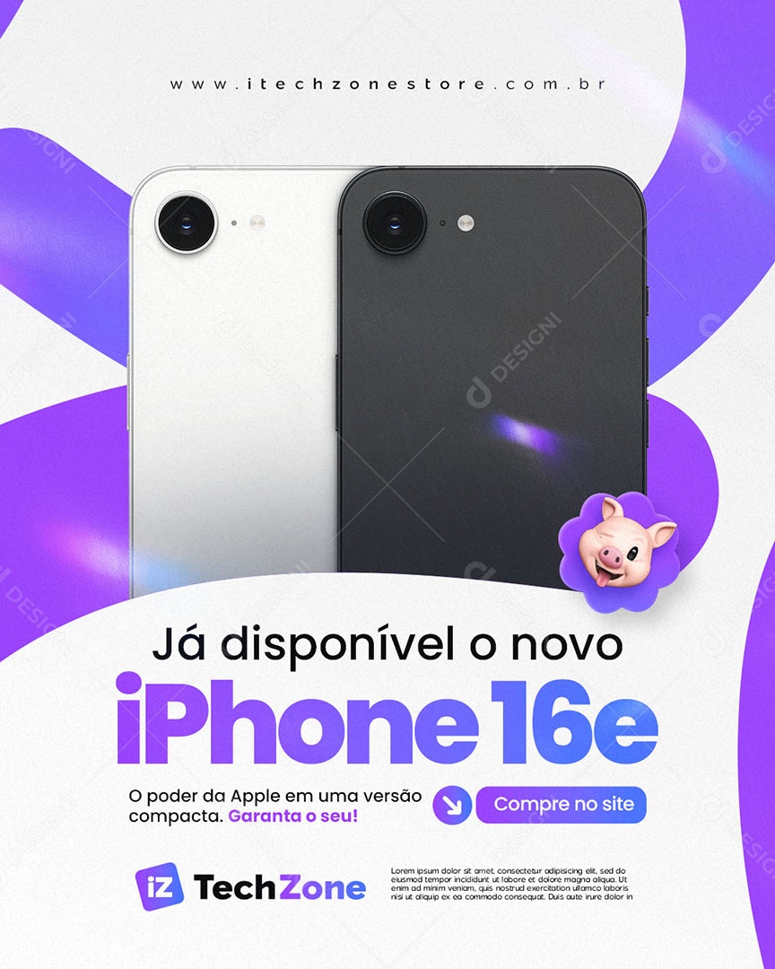 Loja de Celular Já Disponível o Novo Iphone 16e Social Media PSD Editável