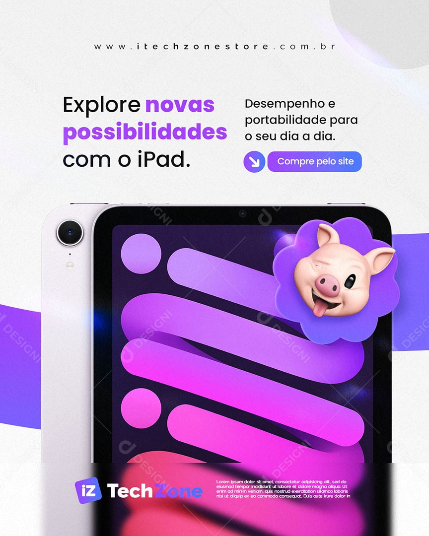 Loja de Celular Explore Novas Possibilidades com o Ipad Social Media PSD Editável