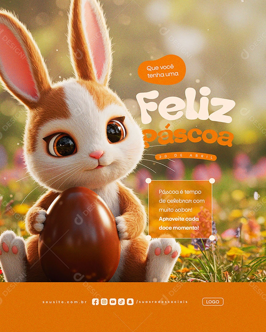 Que Você Tenha Uma Feliz Páscoa Social Media PSD Editável