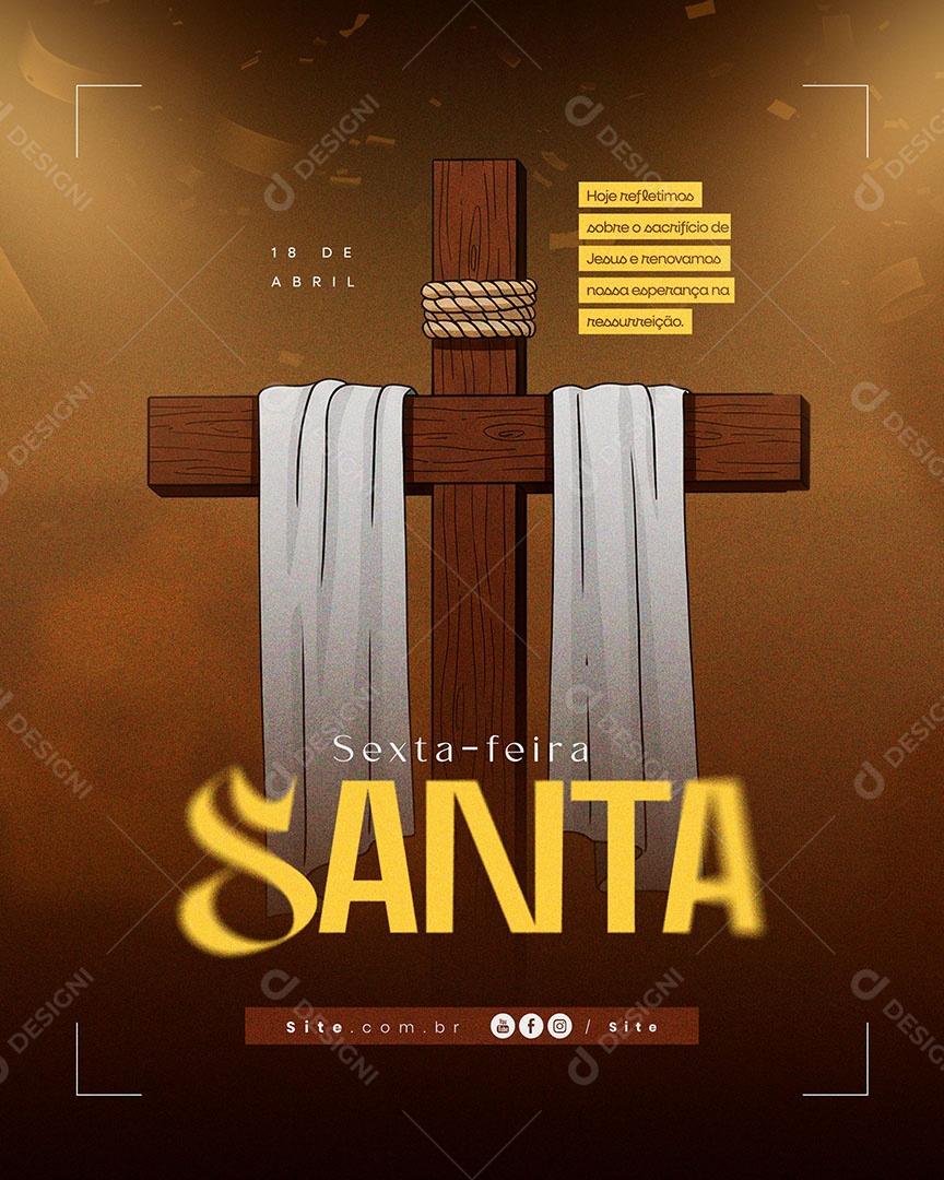 Sexta Feira Santa 18 de Abril Social Media PSD Editável