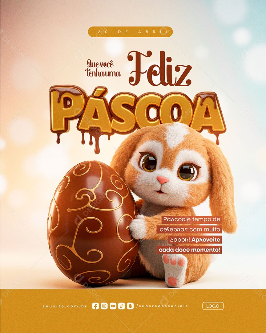 Que Você Tenha Uma Feliz Páscoa Social Media PSD Editável