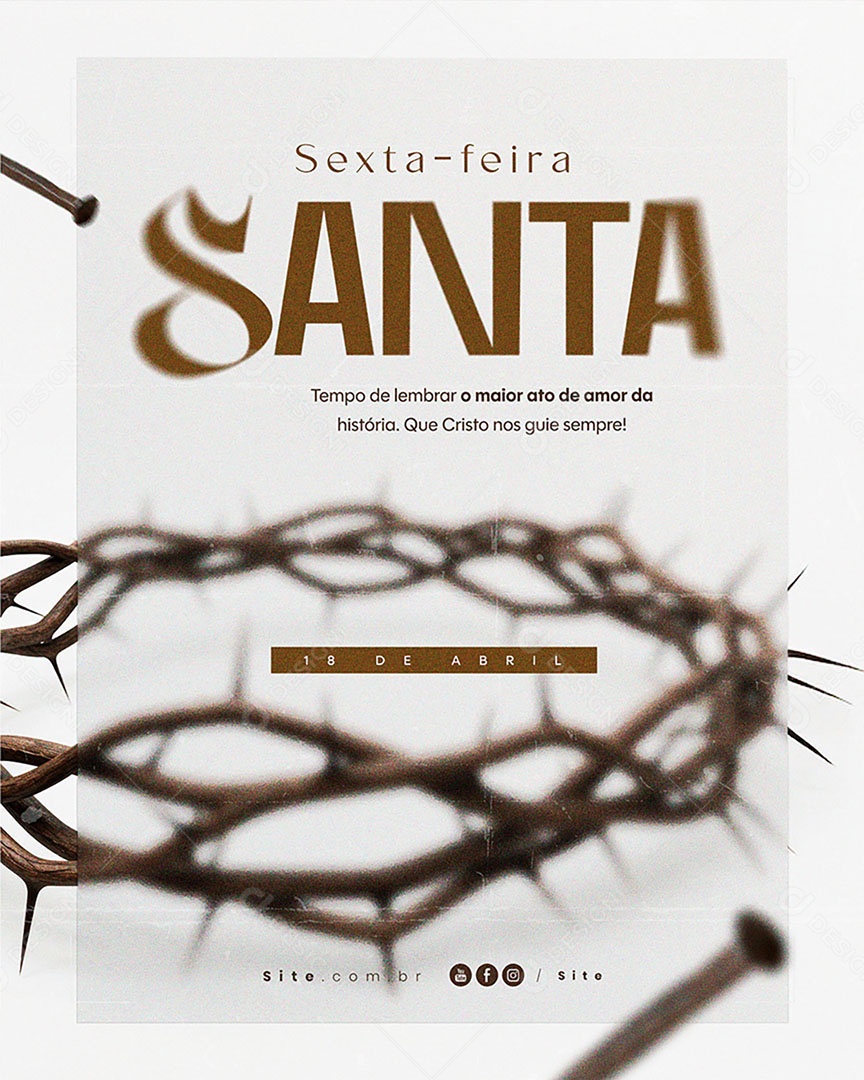 Sexta Feira Santa 18 de Abril Social Media PSD Editável