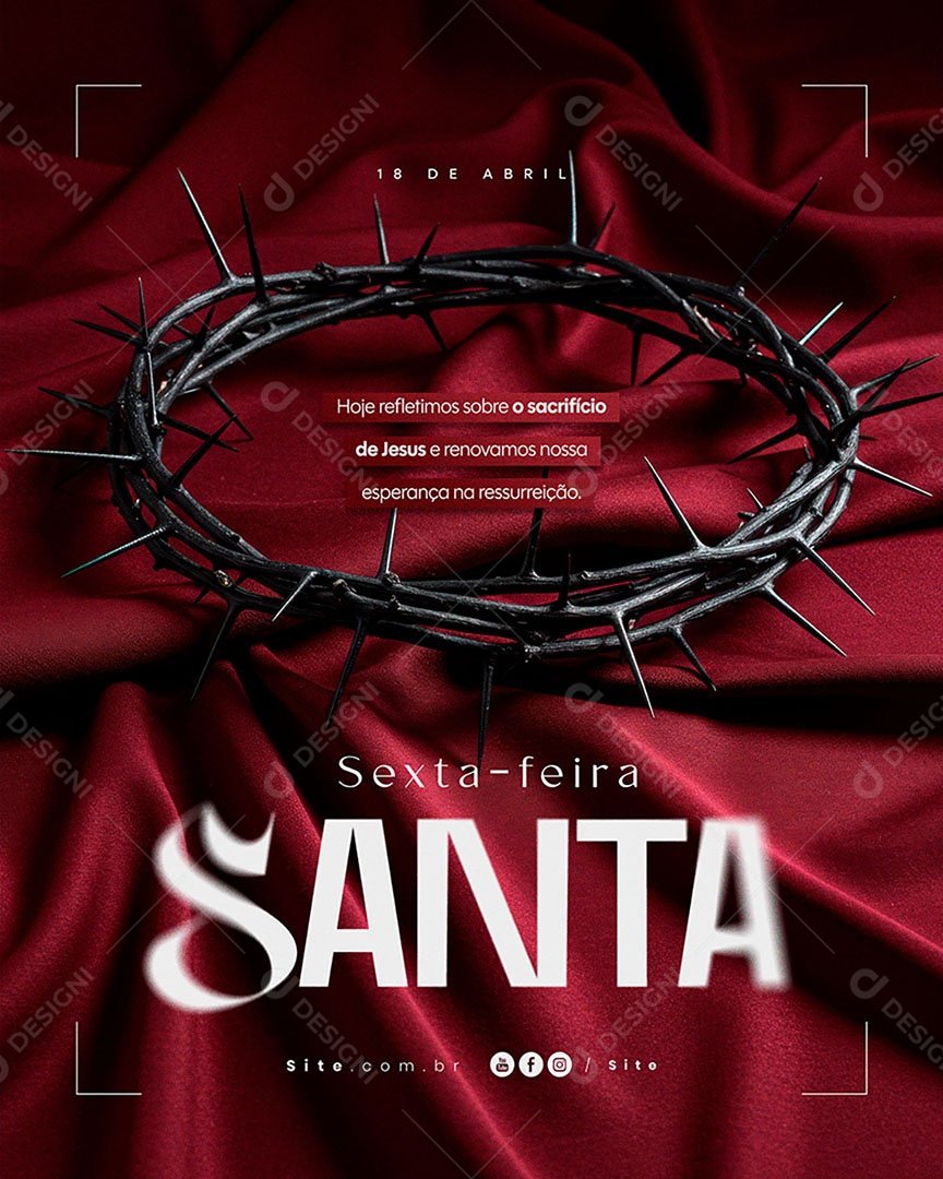 Sexta Feira Santa 18 de Abril Social Media PSD Editável