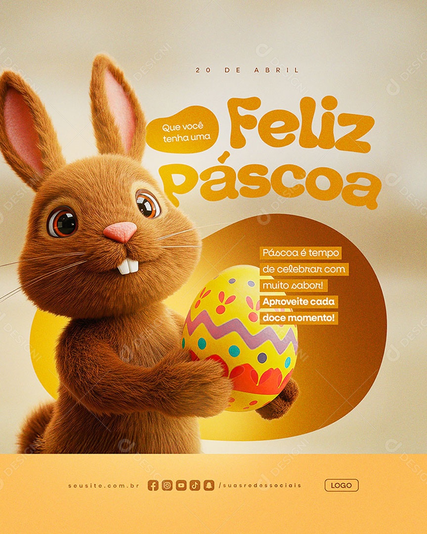 Que Você Tenha Uma Feliz Páscoa Social Media PSD Editável