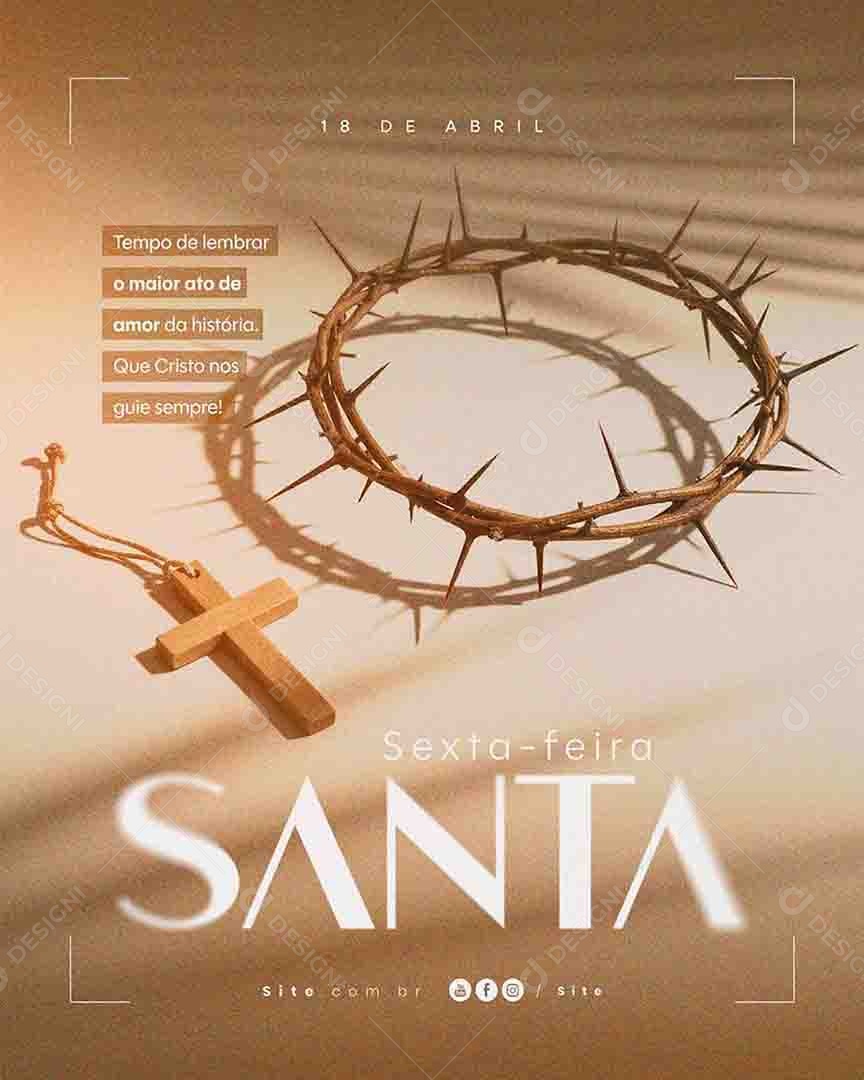 Sexta Feira Santa 18 de Abril Social Media PSD Editável