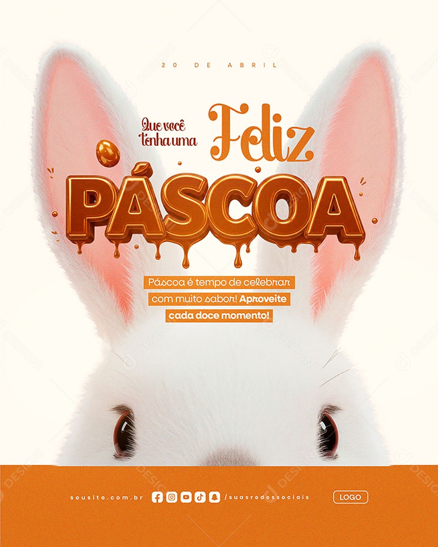 Feliz Páscoa é Tempo de Celebrar Com Muito Sabor Social Media PSD Editável