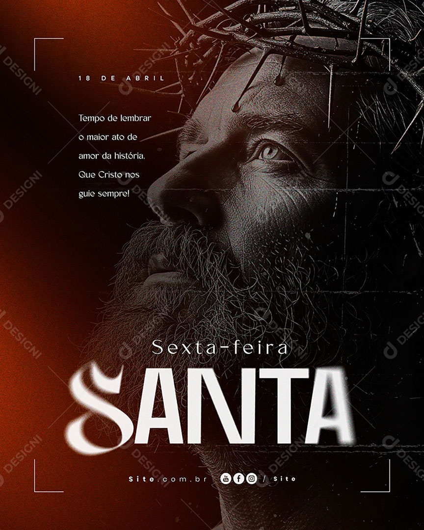 Sexta Feira Santa 18 de Abril Social Media PSD Editável