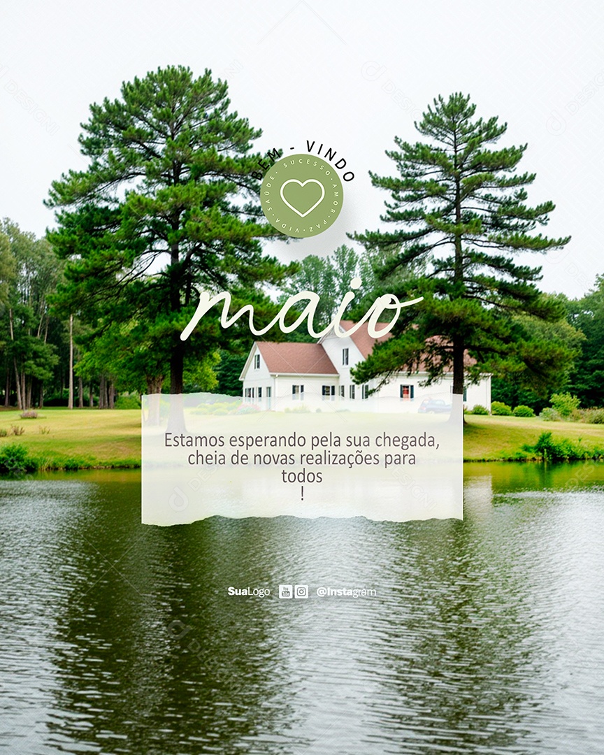 Flyer Bem Vindo Maio Novas Realizações Social Media PSD Editável