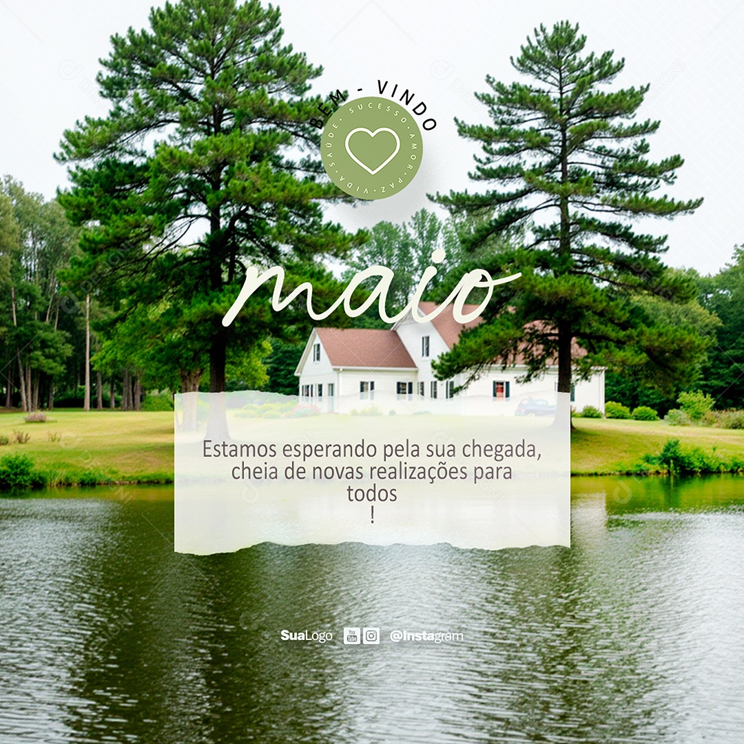 Feed Bem Vindo Maio Novas Realizações Social Media PSD Editável