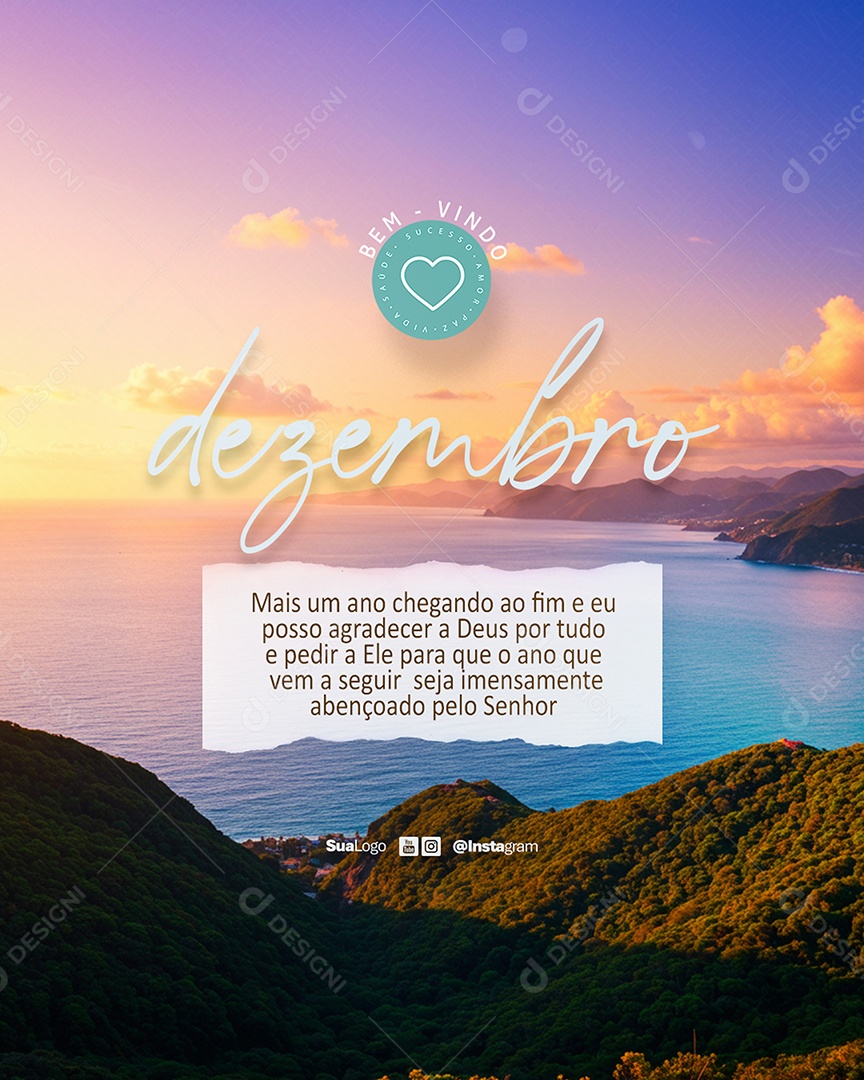 Flyer Bem Vindo Dezembro Mais um Ano Chegando ao Fim Social Media PSD Editável