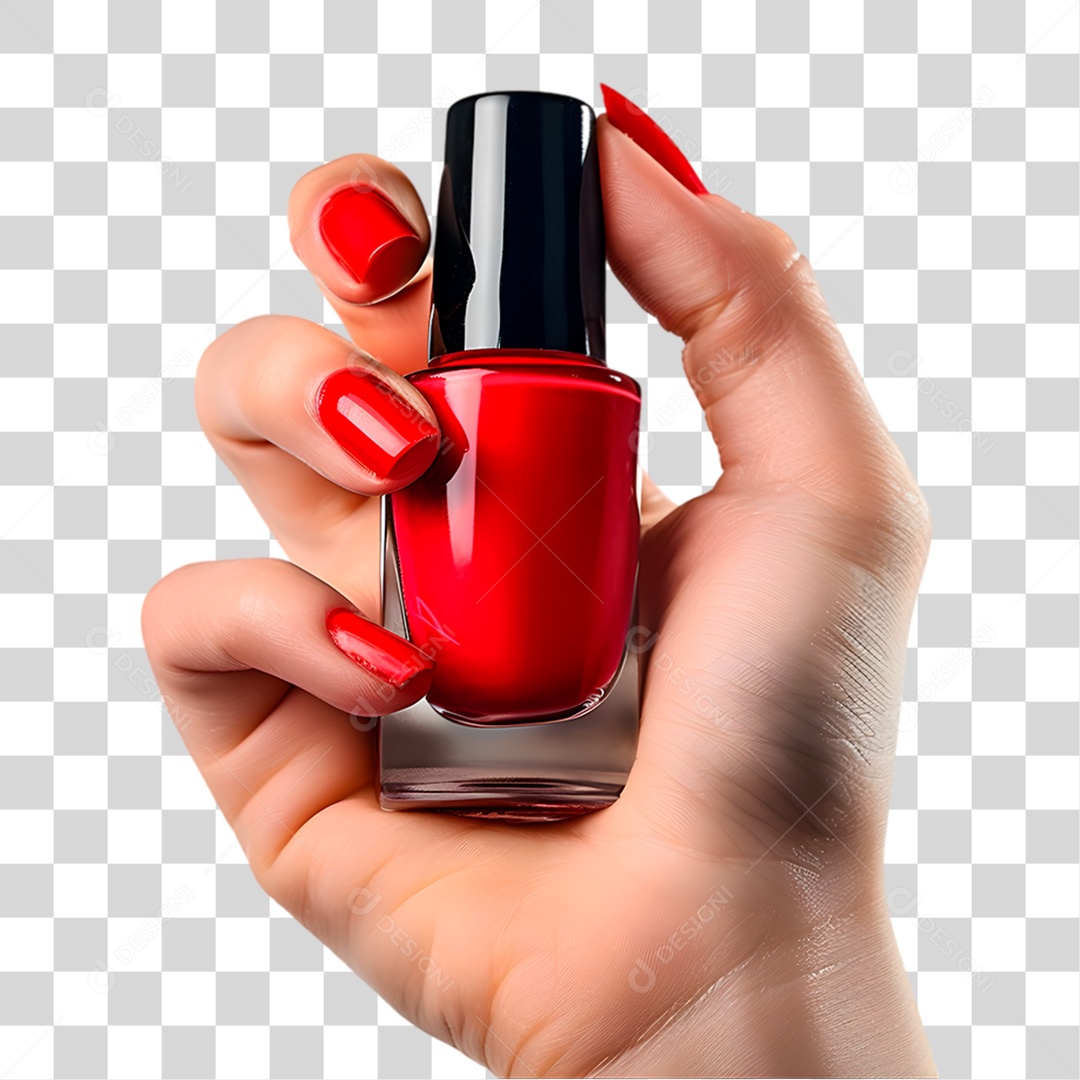 Mão Segurando Esmalte PNG Transparente