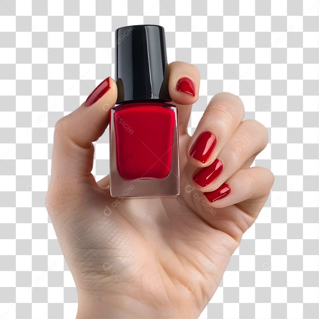 Mão Segurando Esmalte PNG Transparente