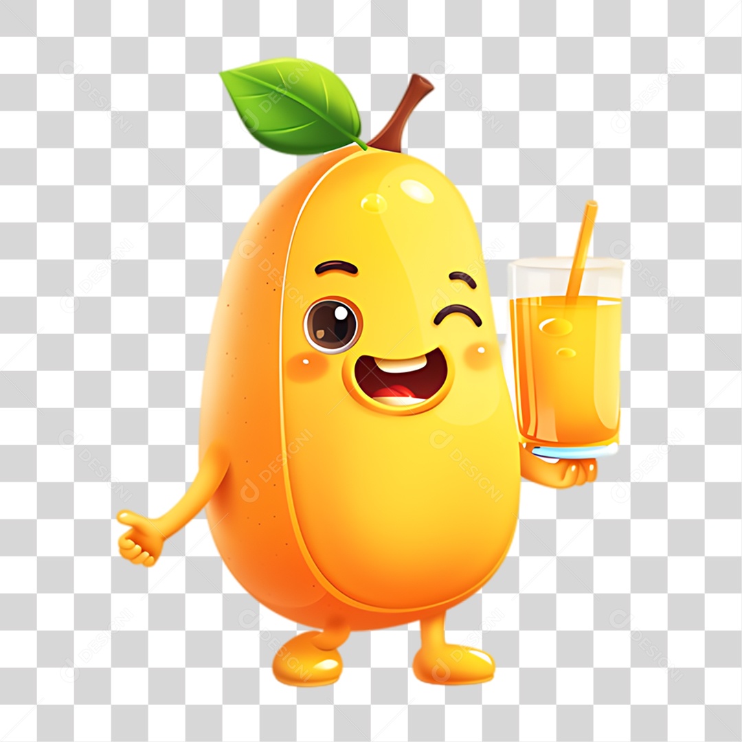 Mascote Laranja PNG Transparente