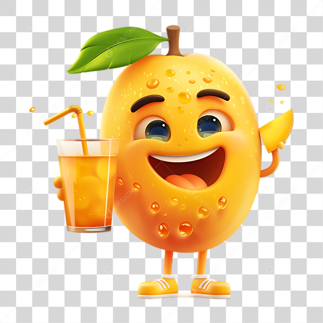 Mascote Laranja PNG Transparente