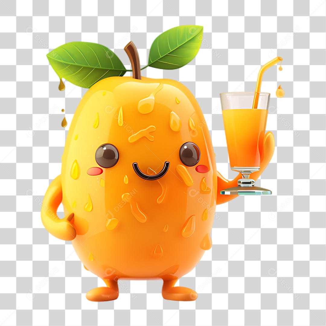 Mascote Laranja PNG Transparente