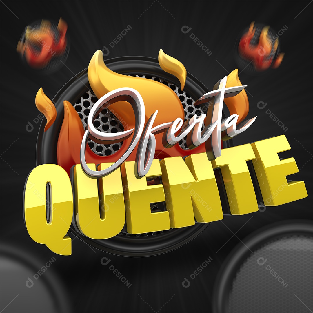 Oferta Quente Selo 3D para Composição PSD