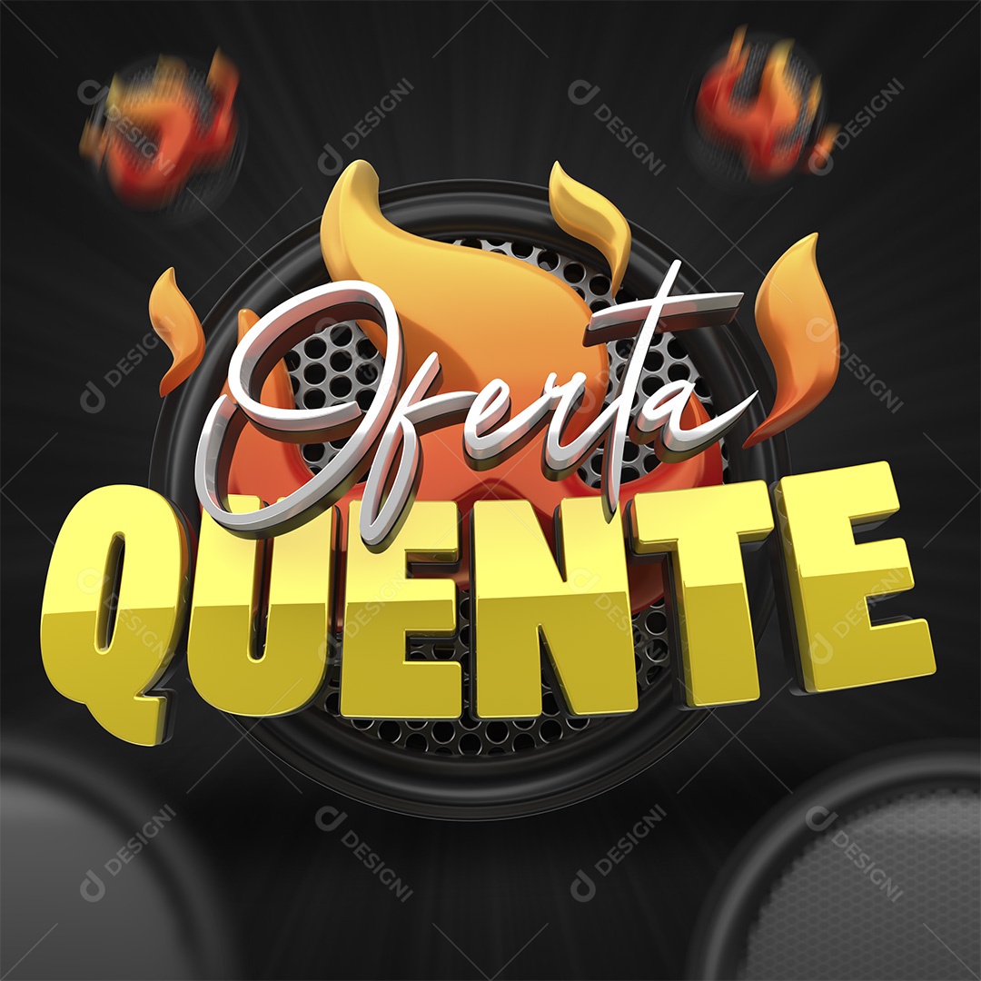 Oferta Quente Selo 3D para Composição PSD