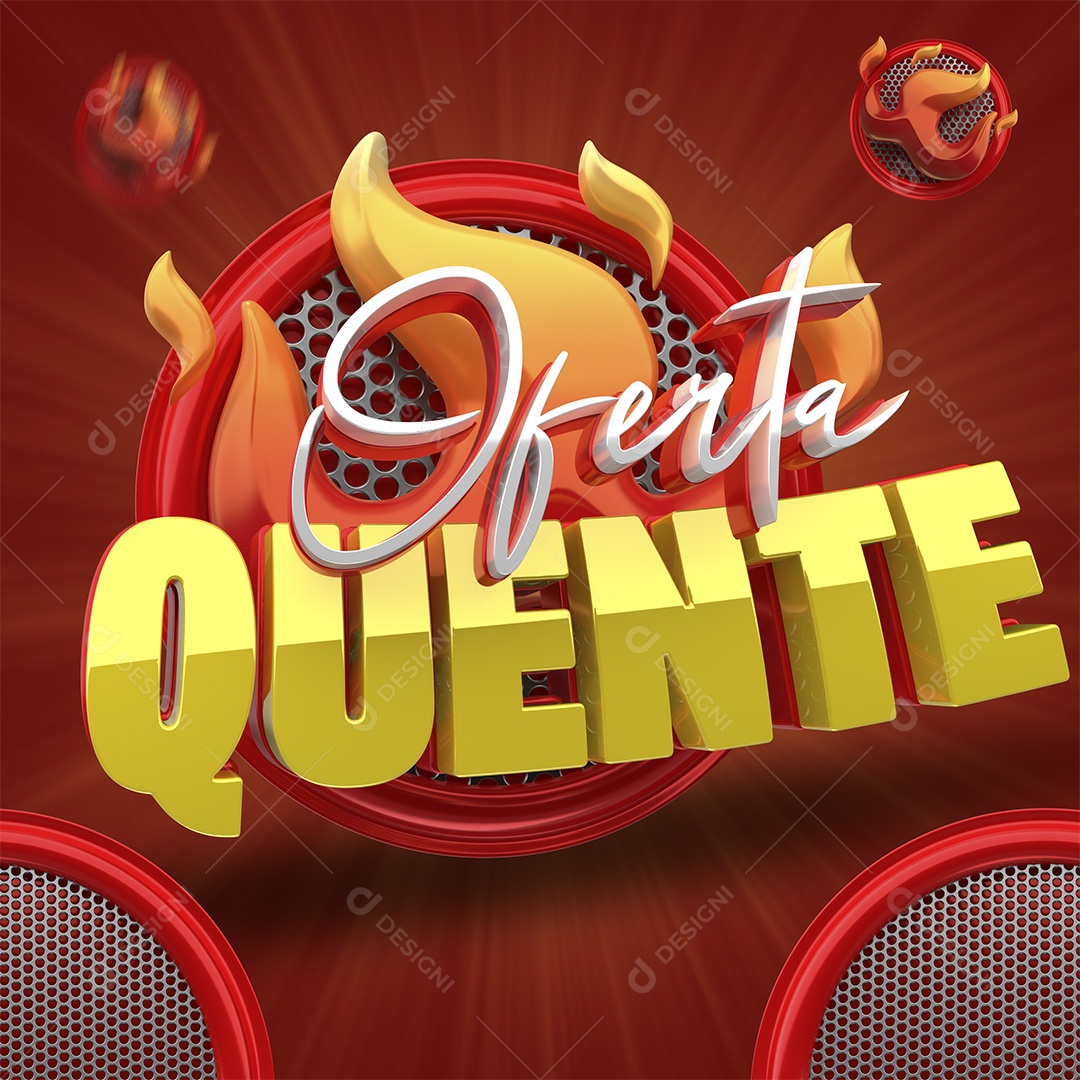 Oferta Quente Selo 3D Branco e Dourado para Composição PSD